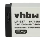 VHBW Akku Canon LP-E17 Ersatz - 1000 mAh 7,4 V Li-Ion