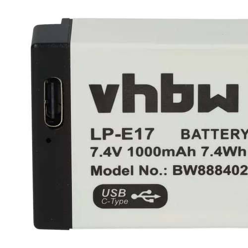 VHBW Akku Canon LP-E17 Ersatz - 1000 mAh 7,4 V Li-Ion