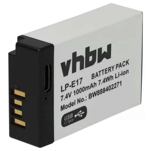 VHBW Akku Canon LP-E17 Ersatz - 1000 mAh 7,4 V Li-Ion