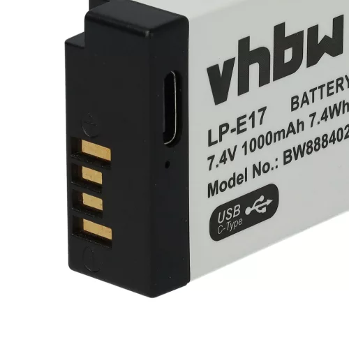 VHBW Akku Canon LP-E17 Ersatz - 1000 mAh 7,4 V Li-Ion
