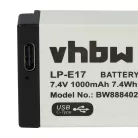 VHBW Akku Canon LP-E17 Ersatz - 1000 mAh 7,4 V Li-Ion