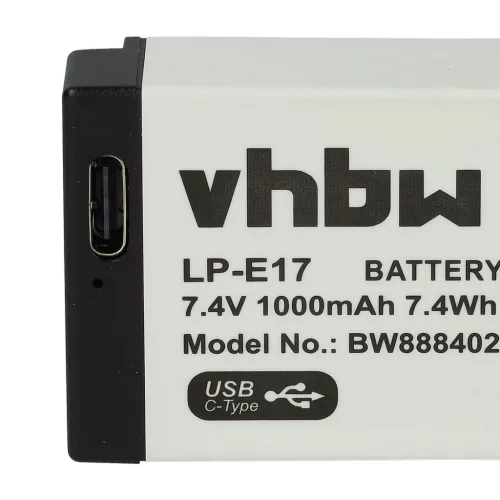VHBW Akku Canon LP-E17 Ersatz - 1000 mAh 7,4 V Li-Ion