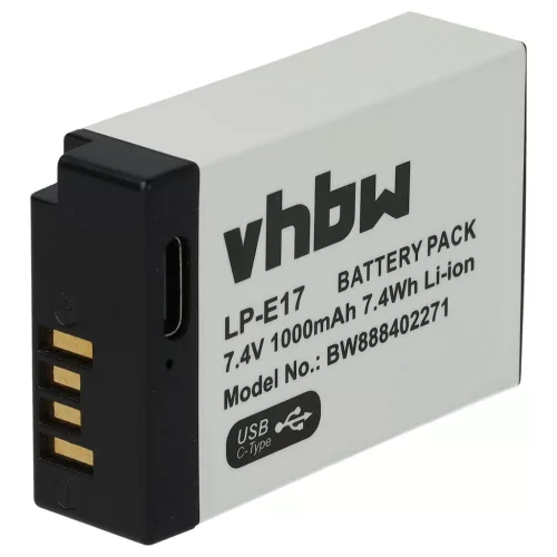 VHBW Akku Canon LP-E17 Ersatz - 1000 mAh 7,4 V Li-Ion