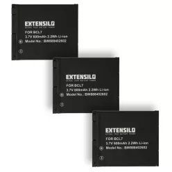 VHBW Kamera Akku DMW-BCL7, DMW-BCL7E - 600 mAh 3,7 V Li-Ion