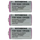 VHBW Universeller Akku 16340, DL123A, CR123R, CR17335, EL123AP, CR17345, CR123A - 800 mAh 3,6 V Li-Ion