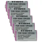 VHBW Universeller Akku 16340, DL123A, CR123R, CR17335, EL123AP, CR17345, CR123A - 800 mAh 3,6 V Li-Ion