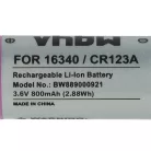 VHBW Universeller Akku 16340, DL123A, CR123R, CR17335, EL123AP, CR17345, CR123A - 800 mAh 3,6 V Li-Ion