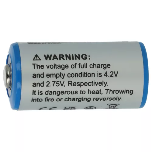 VHBW Battery 16340, DL123A, CR123R, CR17335, EL123AP, K123LA, CR17345, CR123A - 700 mAh 3.6 V Li-Ion