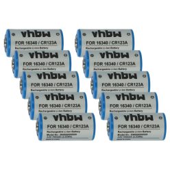   VHBW Akku 16340, DL123A, CR123R, CR17335, EL123AP, K123LA, CR17345, CR123A - 700 mAh 3,6 V Li-Ion
