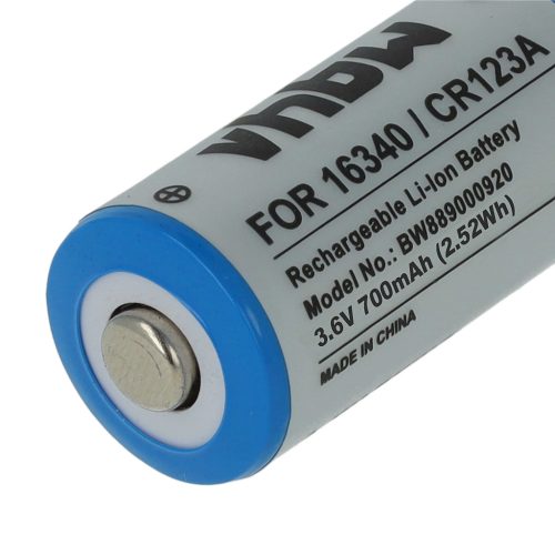 VHBW Akku 16340, DL123A, CR123R, CR17335, EL123AP, K123LA, CR17345, CR123A - 700 mAh 3,6 V Li-Ion