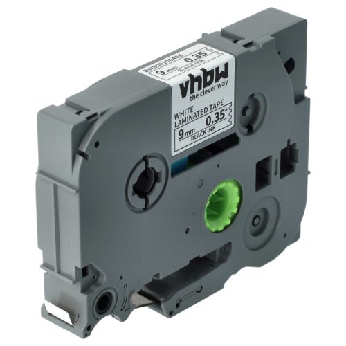 VHBW Label Tape Brother TZ-221, TZE-221 Substitute - 9 mm Black/White