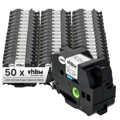   VHBW Label Tape Brother TZ-261, TZE-261 Replacement - 36 mm Black-White