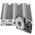 VHBW Etikettband Casio XR-6WE1, XR-6WE - 6 mm schwarz-weiß