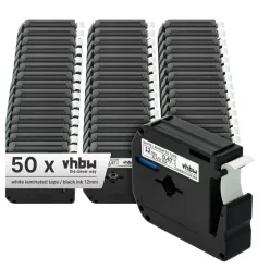   VHBW Label Tape Brother M-K231 replacement - 12 mm black-white