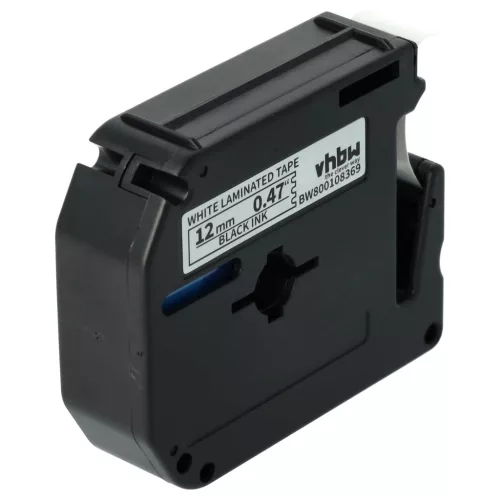 VHBW Label Tape Brother M-K231 replacement - 12 mm black-white