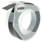 VHBW 3D Embossed Label Tape Dymo 520109, 0898130, S0898130 replacement - 9 mm White-Black