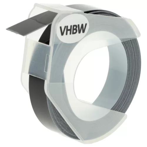 VHBW 3D Embossed Label Tape Dymo 520109, 0898130, S0898130 replacement - 9 mm White-Black