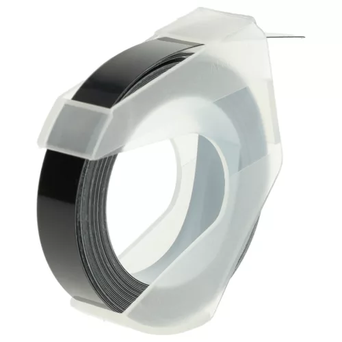 VHBW 3D Embossed Label Tape Dymo 520109, 0898130, S0898130 replacement - 9 mm White-Black