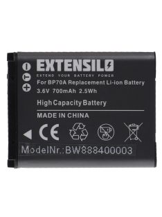   Samsung BP-70a, SLB-70A, BP70a, EA-BP70A akkumulátor - 700 mAh, 3,6 V, Li-Ion