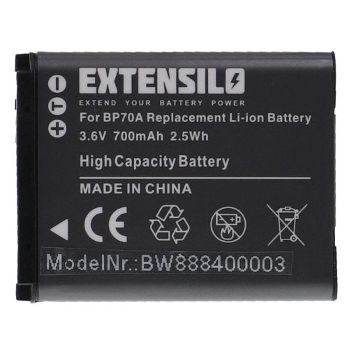 Samsung BP-70a, SLB-70A, BP70a, EA-BP70A akkumulátor - 700 mAh, 3,6 V, Li-Ion