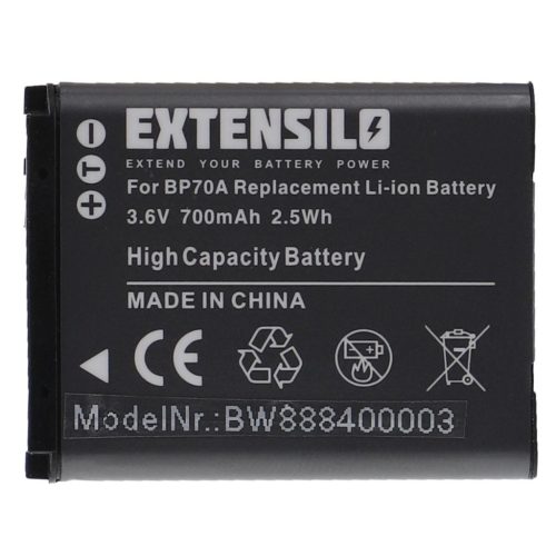 VHBW Samsung BP-70a, SLB-70A, BP70a, EA-BP70A Akku - 700 mAh, 3,6 V, Li-Ion