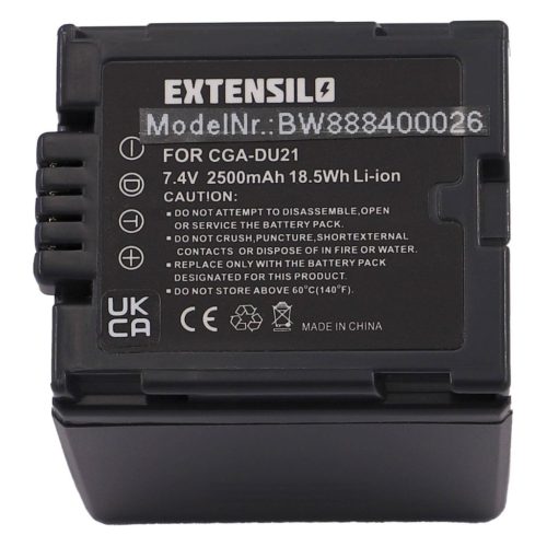 VHBW Hitachi DZ-BP21, DZ-BP14s, DZ-BP07s akkumulátor - 2500 mAh, 7,4 V, Li-Ion