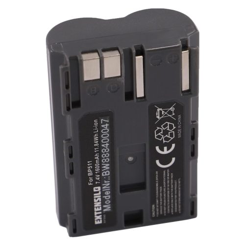 VHBW Canon BP-508, BP-535, BP-511A, BP-511, BP-522, BP-512, BP-514 Akku - 1600 mAh, 7,4 V, Li-Ion
