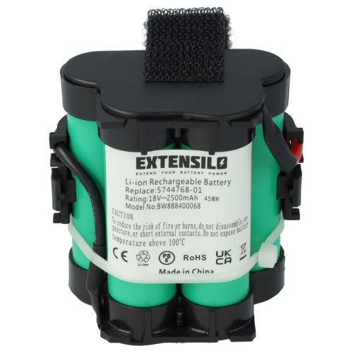 VHBW Fűnyíró akkumulátor Gardena R40Li / Husqvarna Automower / Flymo 1200R gépekhez - 2500 mAh 18 V Li-Ion - Kertészeti eszköz