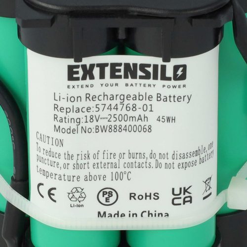 VHBW Fűnyíró akkumulátor Gardena R40Li / Husqvarna Automower / Flymo 1200R gépekhez - 2500 mAh 18 V Li-Ion - Kertészeti eszköz