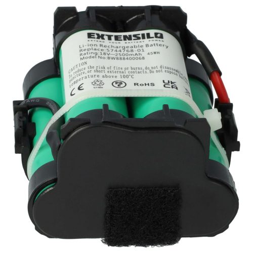 VHBW Fűnyíró akkumulátor Gardena R40Li / Husqvarna Automower / Flymo 1200R gépekhez - 2500 mAh 18 V Li-Ion - Kertészeti eszköz