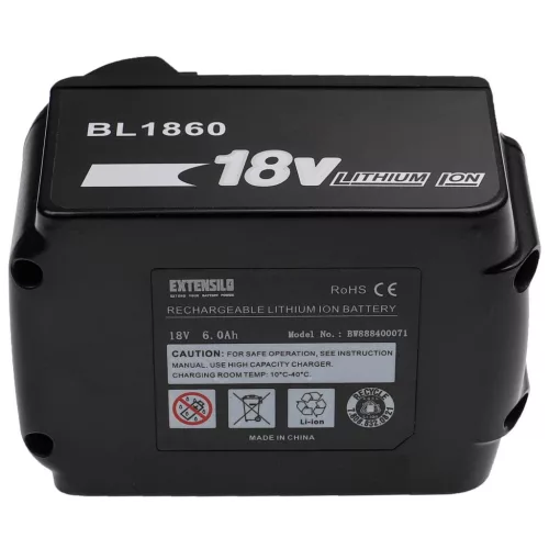 VHBW Electric Hand Tool Battery Makita 194309-1, 194230-4, 194205-3, 194204-5 - 6000 mAh, 18 V, Li-Ion Battery