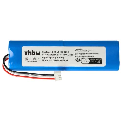 VHBW Akku für Ecovacs S01-LI-148-2600, S01-LI-148-3400, S01-LI-148-3200 - 2600 mAh, 14,4 V, Li-Ion