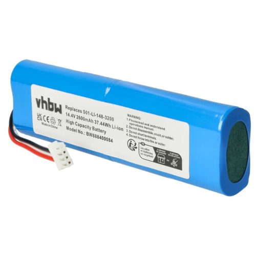 VHBW Akku für Ecovacs S01-LI-148-2600, S01-LI-148-3400, S01-LI-148-3200 - 2600 mAh, 14,4 V, Li-Ion