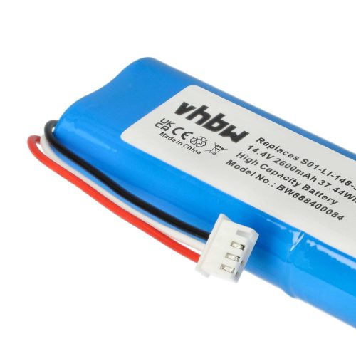 VHBW Akku für Ecovacs S01-LI-148-2600, S01-LI-148-3400, S01-LI-148-3200 - 2600 mAh, 14,4 V, Li-Ion