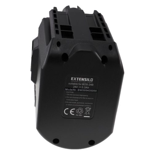 Elektromos kéziszerszámgép akkumulátor Bosch 2 607 335 082, 1617334082, 2607335082 - 3300 mAh, 24 V, NiMH akkumulátort