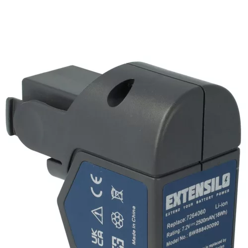 Wolf Garten Lawn Mower Battery 7264060, 7264090 - 2500mAh 7.2V Li-Ion, Black