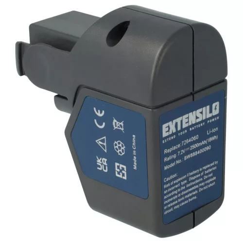 Wolf Garten Lawn Mower Battery 7264060, 7264090 - 2500mAh 7.2V Li-Ion, Black