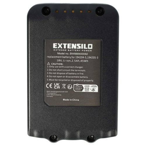 VHBW Elektromos kéziszerszámgép akkumulátor Makita 194204-5, 194230-4, 194309-1, 194205-3 - 2500 mAh, 18 V, Li-Ion 