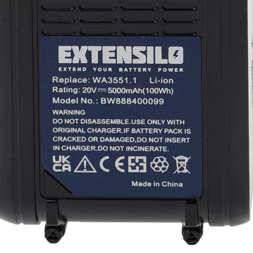 VHBW Rockwell RW9351.1 Electric Power Tool Battery - 5000 mAh, 20 V, Li-Ion