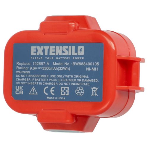 Elektromos kéziszerszámgép akkumulátor  Makita 192321-5, 192404-1, 192019-4, 192534-8 - 3300 mAh, 9,6 V, NiMH