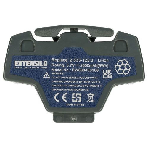 VHBW Battery for Kärcher 2.633-123.0 - 2500mAh, 3.7V, Li-Ion
