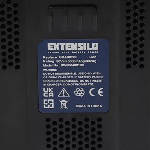 VHBW Electric Hand Tool Battery Briggs & Stratton 1760265, 1760514, 1760967 - 5000 mAh, 80 V, Li-Ion