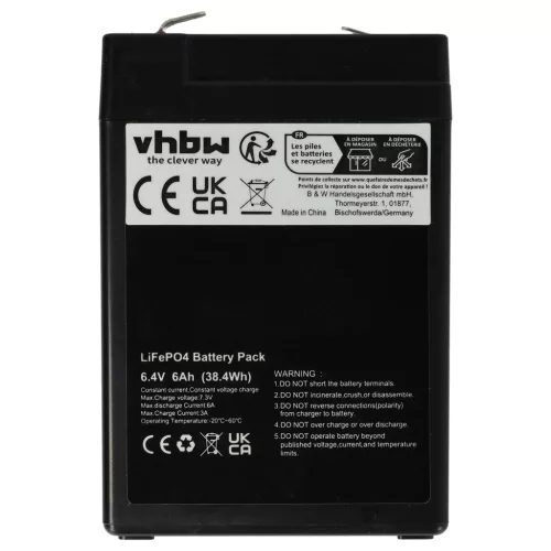VHBW Bordakku - 6 Ah 6,4 V LiFePO4