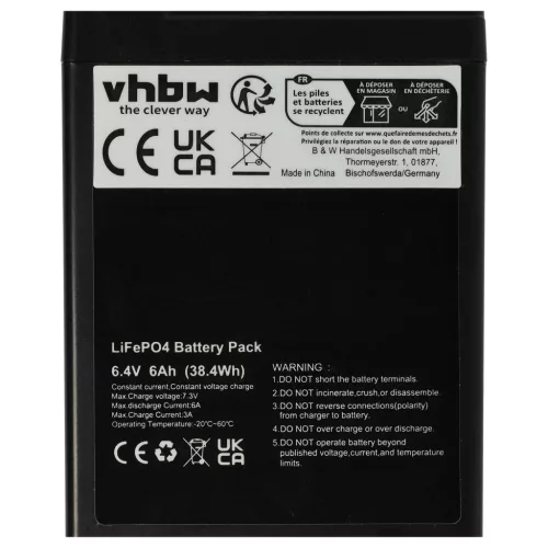 VHBW Bordakku - 6 Ah 6,4 V LiFePO4