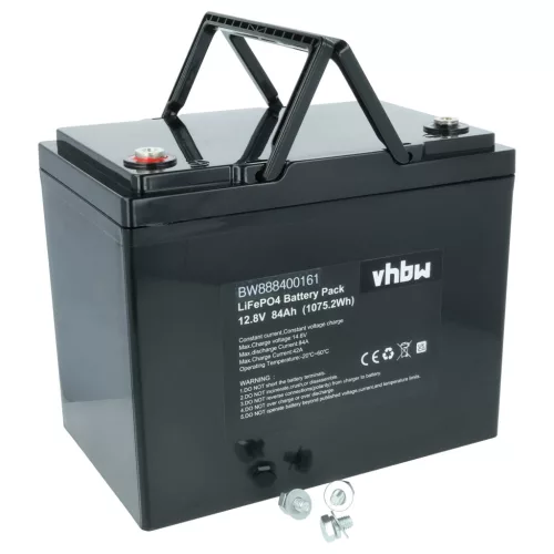 VHBW Built-in Battery for Caravan, Boat, Motorhomes, Solar Systems - 84 Ah 12.8 V LiFePO4