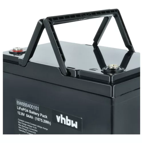 VHBW Built-in Battery for Caravan, Boat, Motorhomes, Solar Systems - 84 Ah 12.8 V LiFePO4