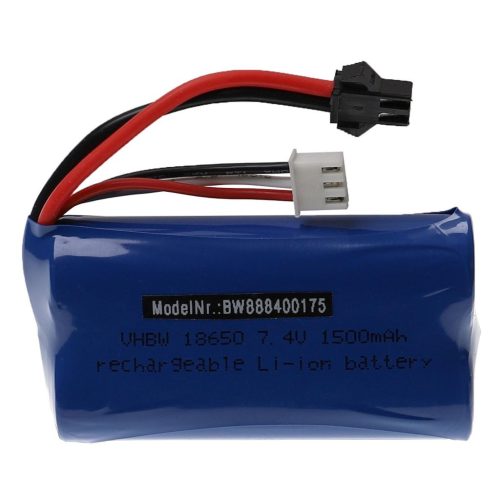 VHBW Model Maker Tool Battery for TKKJ H101 - 1500 mAh 7.4 V Li-Ion, SM-2P