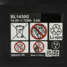 VHBW Electric Power Tool Battery for Makita BL1415G, BL1413G, 196375-4, BL1411G - 5000 mAh, 14.4 V, Li-Ion