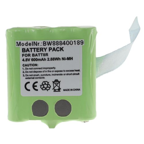 Rádióakku a BATT8R, KEBT072A, KEBT-072-A készülékekhez - 600 mAh 4,8 V NiMH