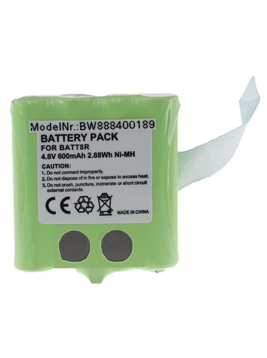 Rádióakku a BATT8R, KEBT072A, KEBT-072-A készülékekhez - 600 mAh 4,8 V NiMH